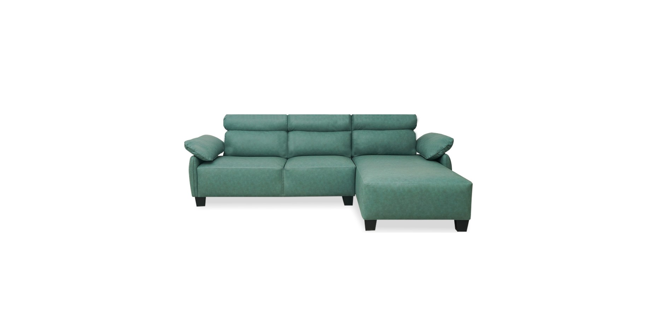 Comfy Sofa Corner Vegan Leather in Mint Col Fab