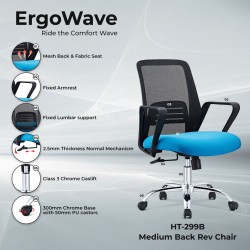 Stellar Indy Medium Back Office Chair Blue & Black