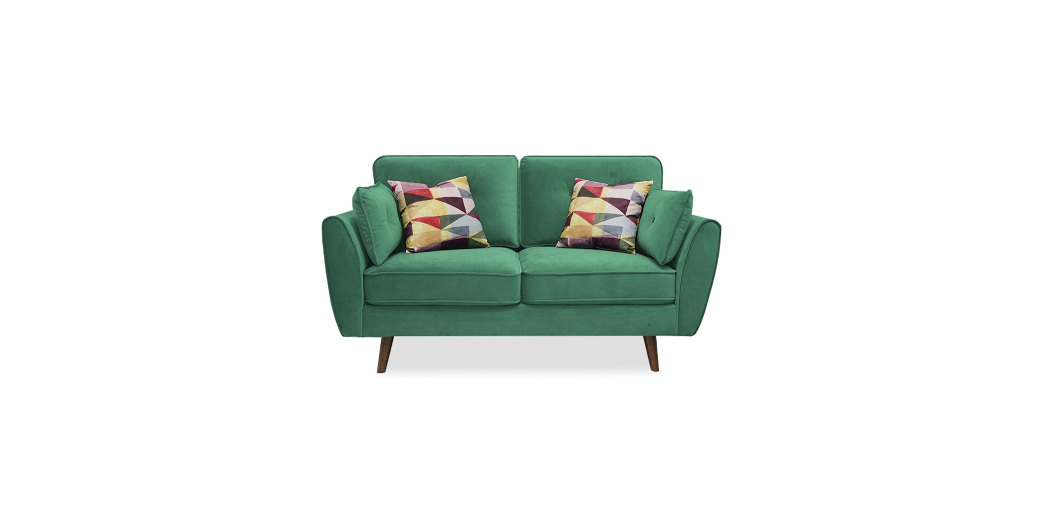 Bartel 2 Seater Fabric Green Col W/2 Accent Pillow