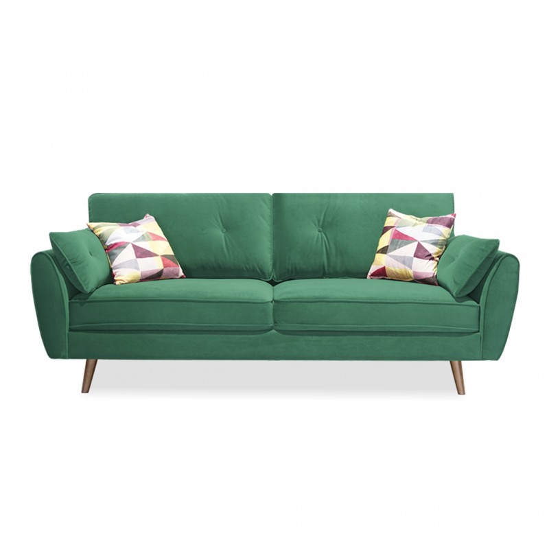 Bartel 3 Seater Fabric Green Col W/2 Accent Pillow Bartel 3 Seater Fabric Green Col W/2 Accent Pillow