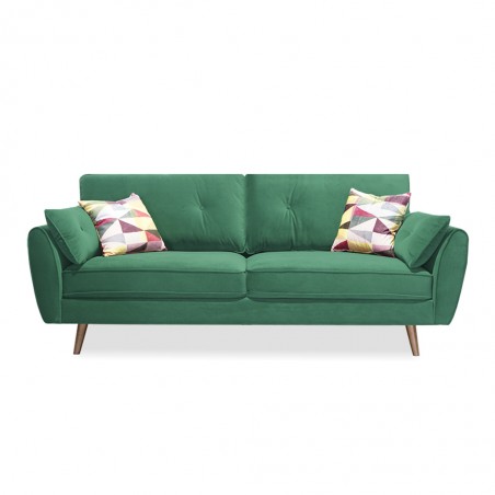 Bartel 3 Seater Fabric Green Col W/2 Accent Pillow
