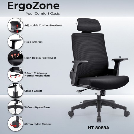 Stellar Chicory High Back Office Chair Black