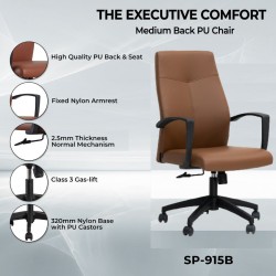 Stellar Clarkia Medium Back Office Chair Brown