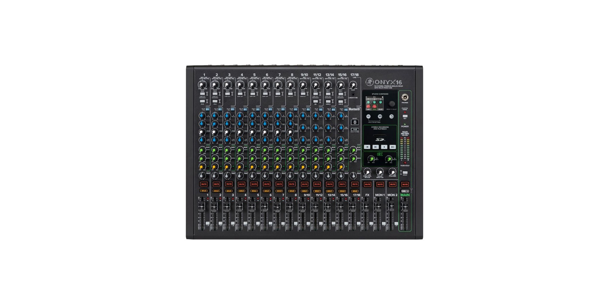 Mackie 2051992-01 Onyx16 16-Channel Mixer Analog Premium With Multi-Track Eu