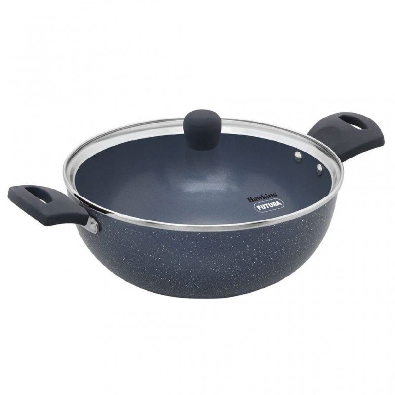 Hawkins ICK35G 3.5L IC Ceramic Deep Kadhai With Glass Lid Hawkins ICK35G 3.5L IC Ceramic Deep Kadhai With Glass Lid