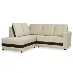 Oslo LHF Chaise+RHF 2 Seater Beige & Brown Fabric