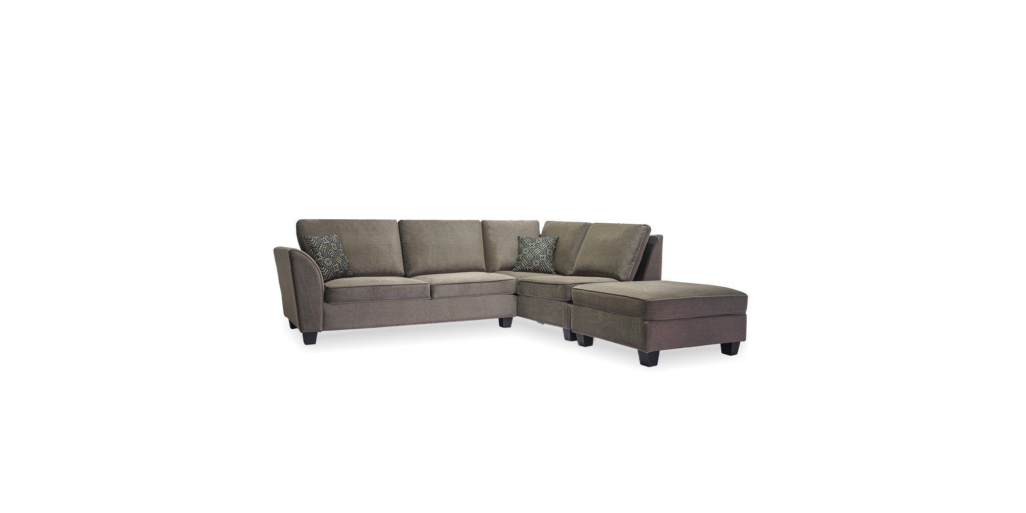 Bella Corner RHF Chaise+LHF 2Str+Otto Fabric Brown
